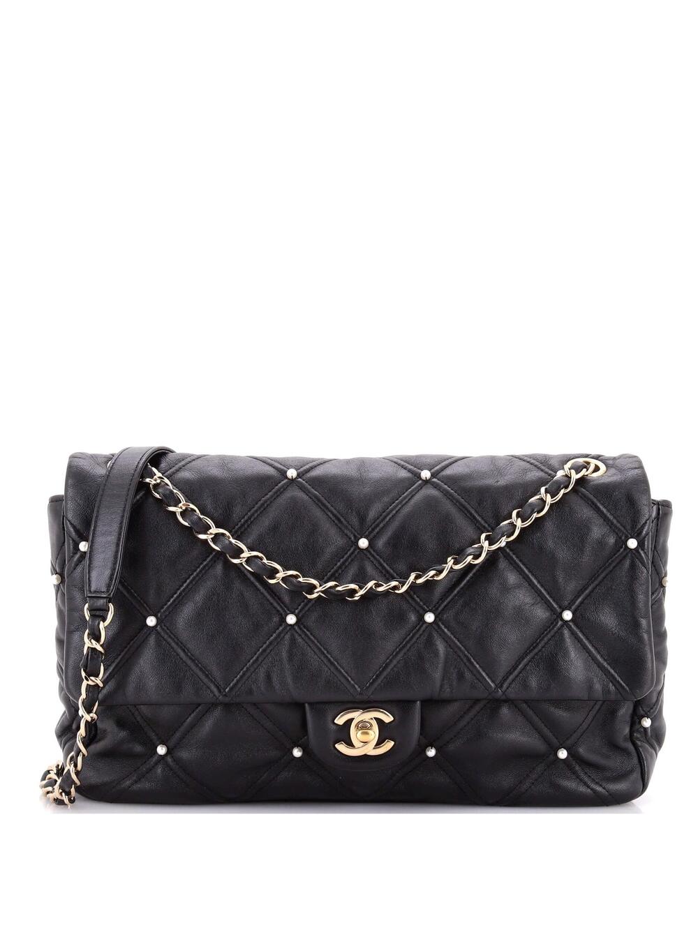 Chanel Cc Flap Bag Pearl Studded #301751C48B